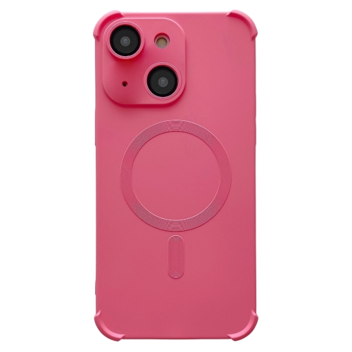 

For iPhone 15 Plus Four-corner Shockproof Skin Feel MagSafe Magnetic Phone Case(Pink)