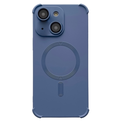 

For iPhone 15 Four-corner Shockproof Skin Feel MagSafe Magnetic Phone Case(Grey)