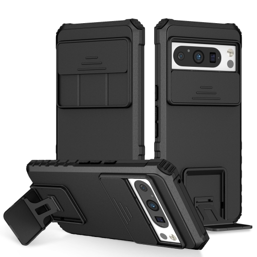 

For Google Pixel 8 Pro Stereoscopic Holder Sliding Camshield Phone Case(Black)