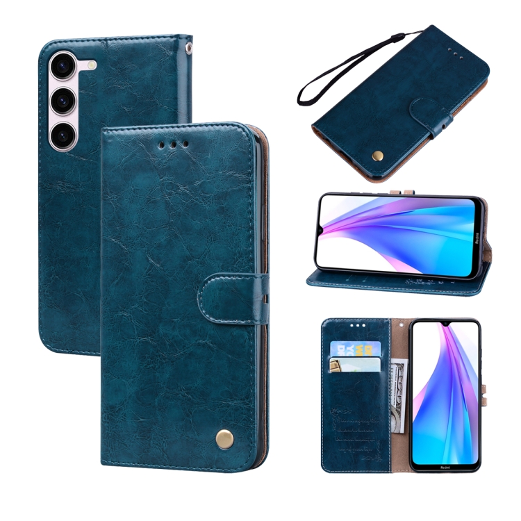 

For Samsung Galaxy A24 4G Oil Wax Texture Leather Phone Case(Blue)