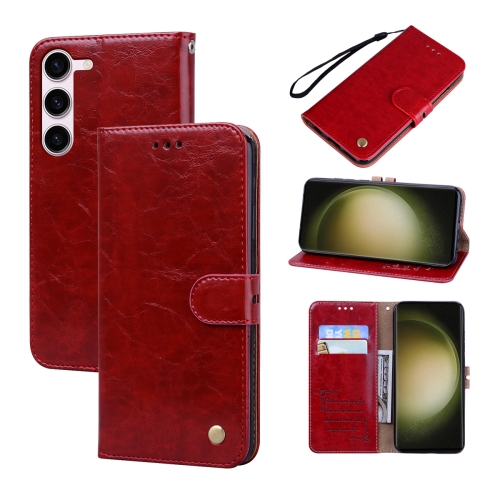 

For Samsung Galaxy S23+ 5G Oil Wax Texture Leather Phone Case(Red)