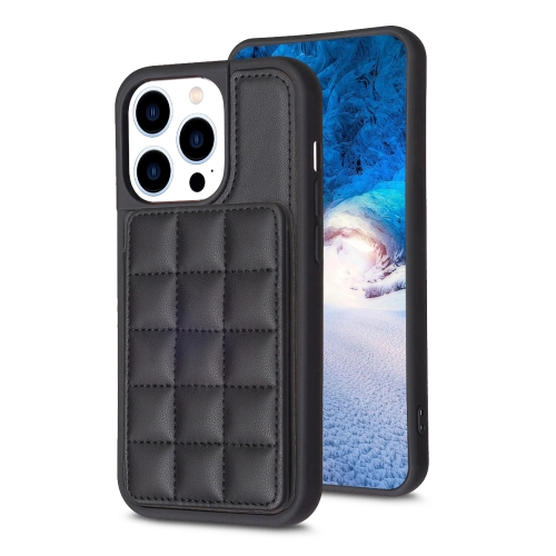 

For iPhone 13 Pro Grid Card Slot Holder Phone Case(Black)