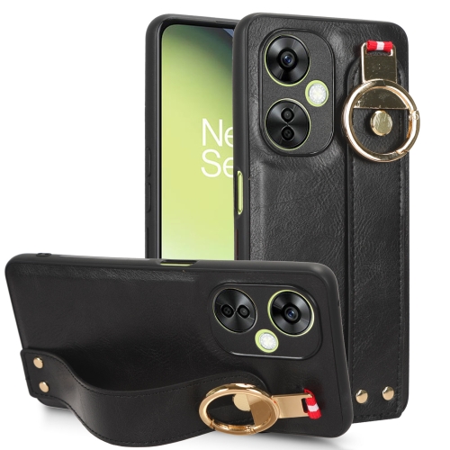 

For OPPO K11X 5G Wristband Leather Back Phone Case(Black)