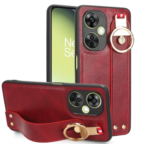 

For OPPO K11X 5G Wristband Leather Back Phone Case(Red)