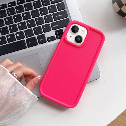 

For iPhone 14 Shockproof Frame Frosted TPU Phone Case(Rose Red)