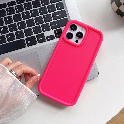 

For iPhone 14 Pro Max Shockproof Frame Frosted TPU Phone Case(Rose Red)