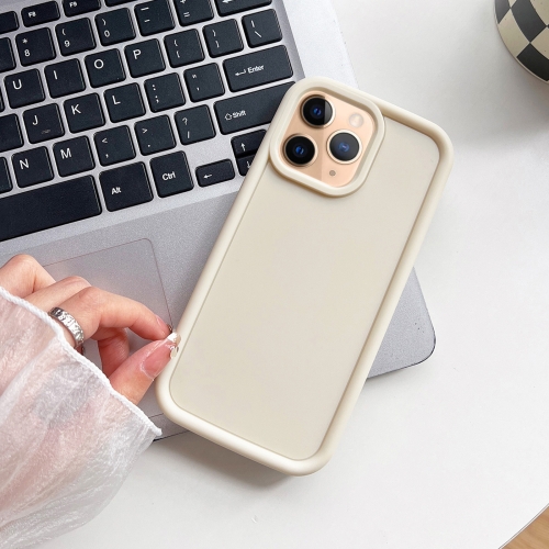 

For iPhone 11 Pro Max Shockproof Frame Frosted TPU Phone Case(Beige)