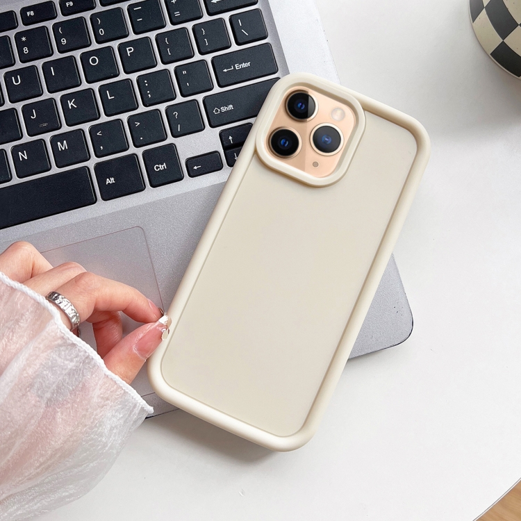 

For iPhone 11 Pro Shockproof Frame Frosted TPU Phone Case(Beige)