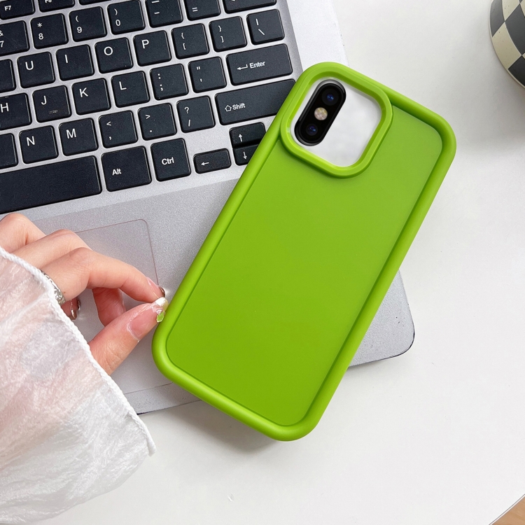 

For iPhone X / XS Shockproof Frame Frosted TPU Phone Case(Green)