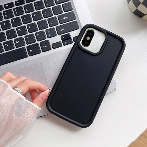 

For iPhone X / XS Shockproof Frame Frosted TPU Phone Case(Black)