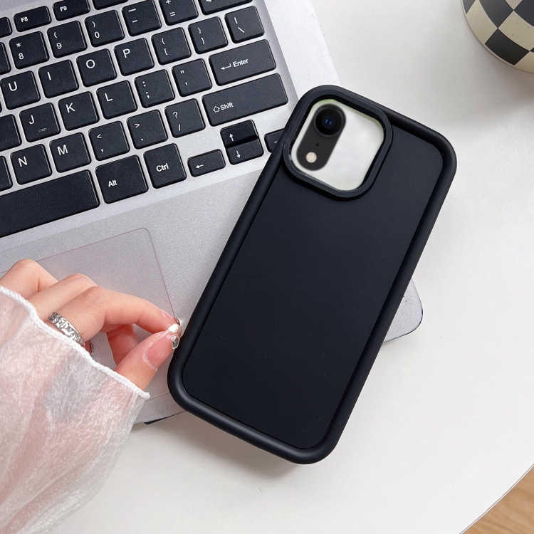 

For iPhone XR Shockproof Frame Frosted TPU Phone Case(Black)