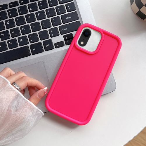 

For iPhone XR Shockproof Frame Frosted TPU Phone Case(Rose Red)