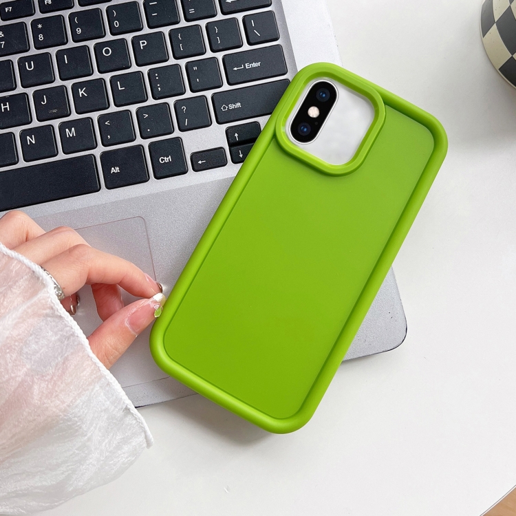 

For iPhone XS Max Shockproof Frame Frosted TPU Phone Case(Green)
