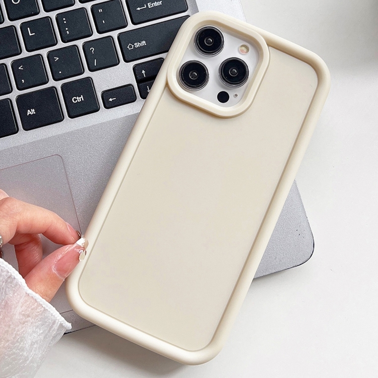 

For iPhone 15 Pro Shockproof Frame Frosted TPU Phone Case(Beige)