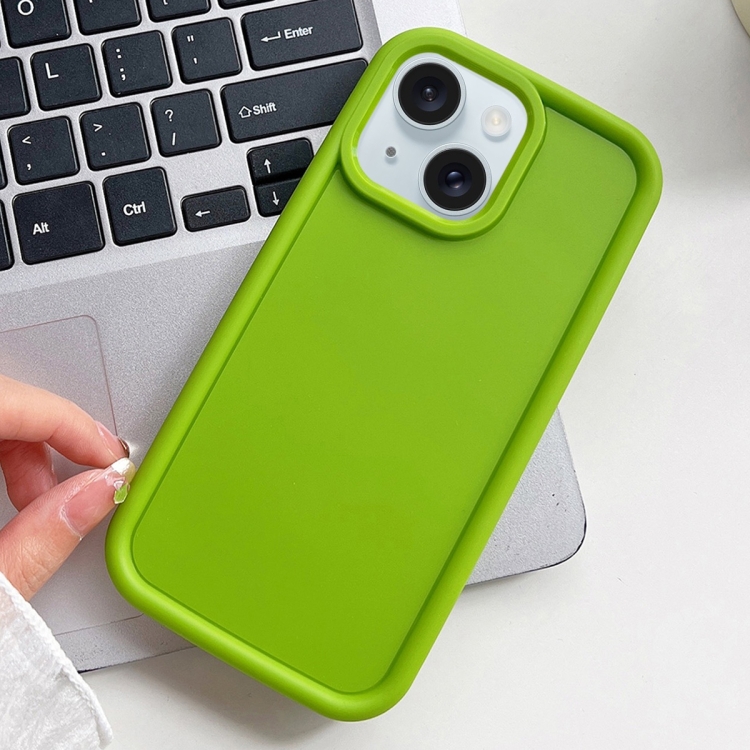 

For iPhone 15 Shockproof Frame Frosted TPU Phone Case(Green)