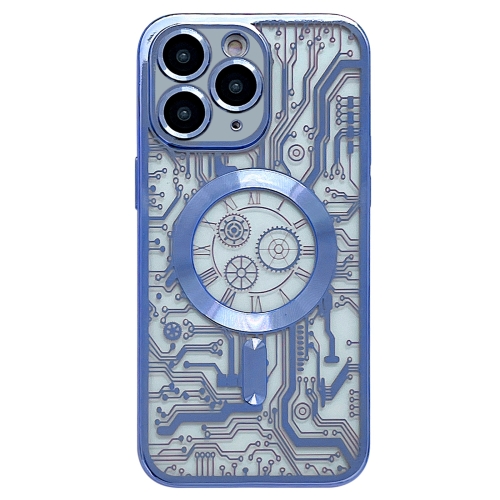 

For iPhone 11 Pro Electroplated Circuit Board Pattern MagSafe Phone Case(Sierra Blue)