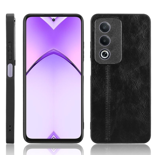 

For OPPO K12x 5G / A3 Pro Global Cow Pattern Sewing Back Cover Phone Case(Black)