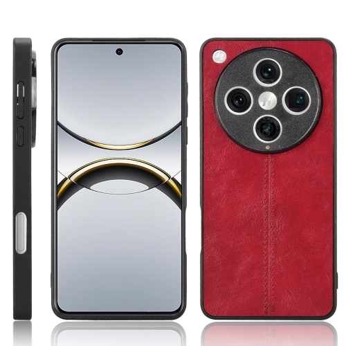 

For OPPO Find X8 Pro Cow Pattern Sewing Back Cover Phone Case(Red)