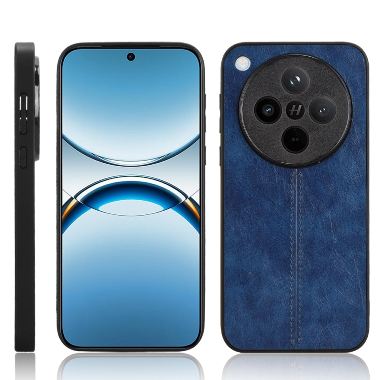 

For OPPO Find X8 Cow Pattern Sewing Back Cover Phone Case(Blue)