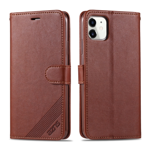 For iPhone 11 AZNS Sheepskin Texture Horizontal Flip Leather Case with Holder & Card Slots & Wallet(Brown)