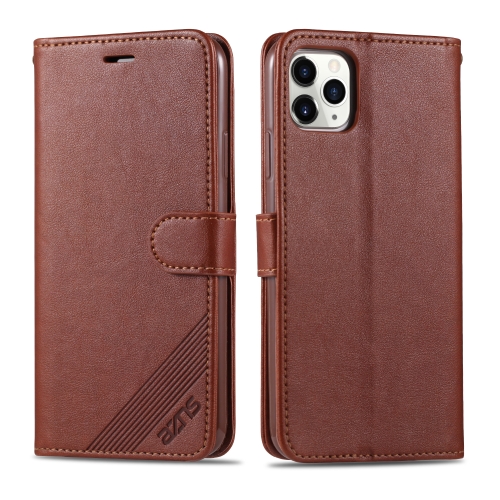 For iPhone 11 Pro AZNS Sheepskin Texture Horizontal Flip Leather Case with Holder & Card Slots & Wallet(Brown)