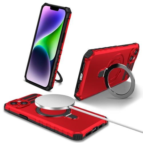 

For iPhone 14 Plus MagSafe Magnetic Holder Phone Case(Red)