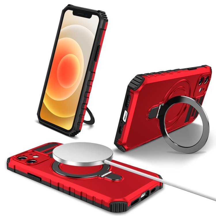 

For iPhone 12 MagSafe Magnetic Holder Phone Case(Red)