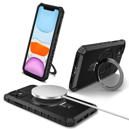 

For iPhone 11 MagSafe Magnetic Holder Phone Case(Black)