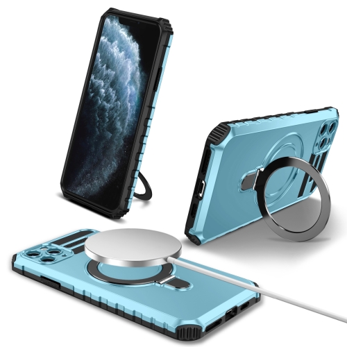 

For iPhone 11 Pro MagSafe Magnetic Holder Phone Case(Light Blue)