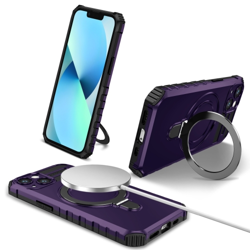 

For iPhone 13 MagSafe Magnetic Holder Phone Case(Purple)