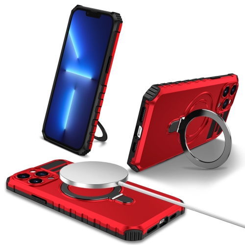 

For iPhone 13 Pro Max MagSafe Magnetic Holder Phone Case(Red)