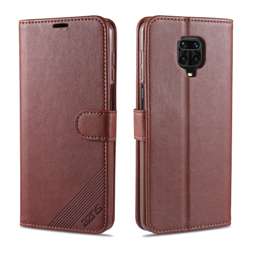 

For Xiaomi Redmi Note 9S / Note 9 Pro AZNS Sheepskin Texture Horizontal Flip Leather Case with Holder & Card Slots & Wallet(Brown)