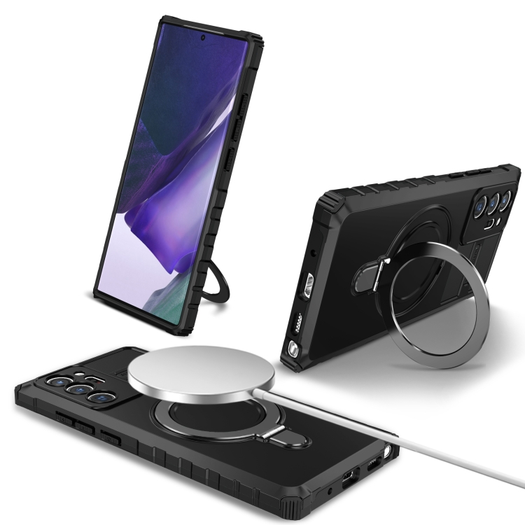 

For Samsung Galaxy Note20 Ultra MagSafe Magnetic Holder Phone Case(Black)