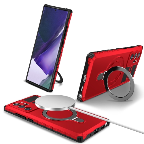 For Samsung Galaxy Note20 Ultra MagSafe Magnetic Holder Phone Case(Red) for huawei mate xs 2 gkk integrated magnetic folding metal full coverage phone case white