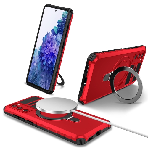 

For Samsung Galaxy S20 FE MagSafe Magnetic Holder Phone Case(Red)