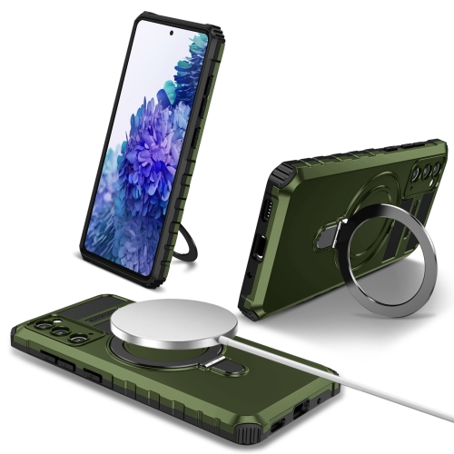 

For Samsung Galaxy S20 FE MagSafe Magnetic Holder Phone Case(Green)