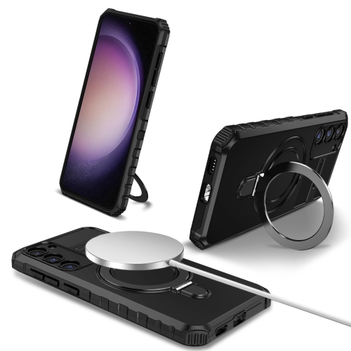 

For Samsung Galaxy S23 5G MagSafe Magnetic Holder Phone Case(Black)