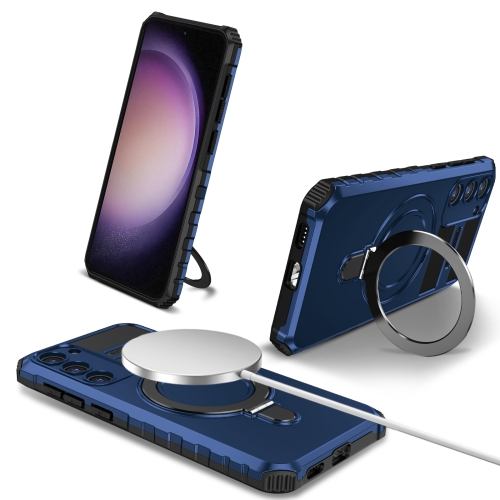 

For Samsung Galaxy S23+ 5G MagSafe Magnetic Holder Phone Case(Blue)