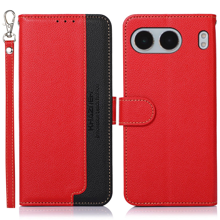 

For OnePlus Nord 4 KHAZNEH Litchi Texture Leather RFID Phone Case(Red)