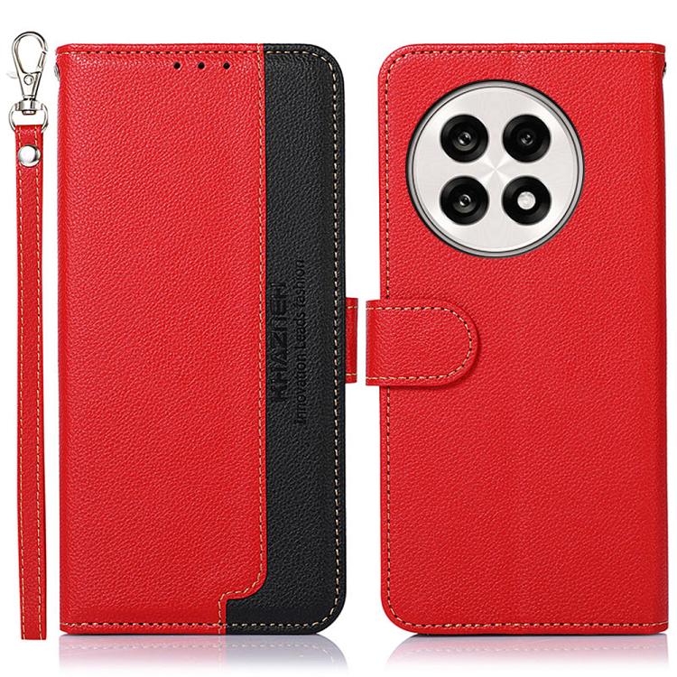 

For OnePlus Ace 5 Pro / Ace 5 / 13R KHAZNEH Litchi Texture Leather RFID Phone Case(Red)