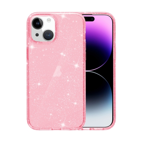 

For iPhone 15 Shockproof Terminator Glitter Powder Phone Case(Pink)