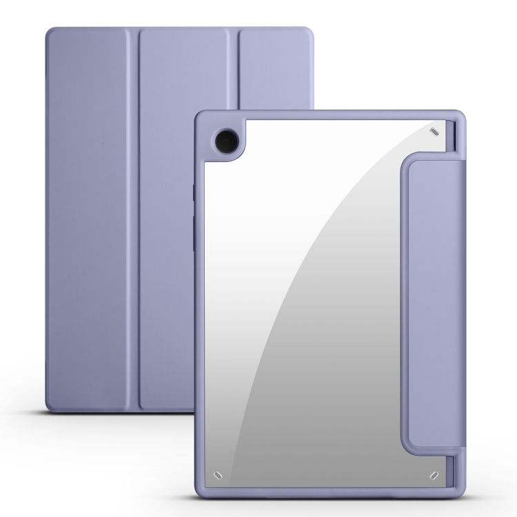 

For Samsung Galaxy Tab A8 3-folding Acrylic Smart Leather Tablet Case(Lavender Purple)