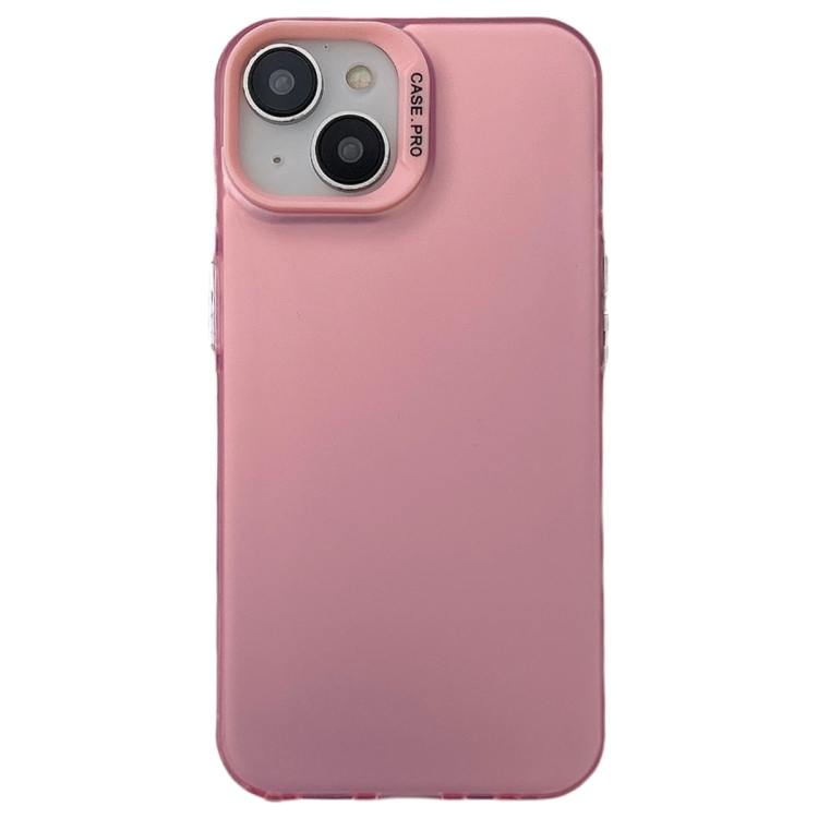 

For iPhone 14 Plus Semi Transparent Frosted PC Phone Case(Pink)