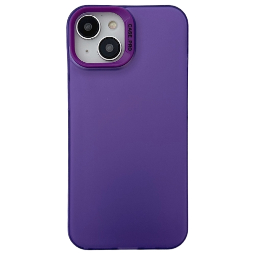 

For iPhone 14 Plus Semi Transparent Frosted PC Phone Case(Purple)