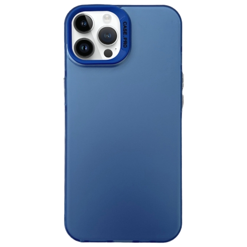 

For iPhone 14 Pro Semi Transparent Frosted PC Phone Case(Blue)