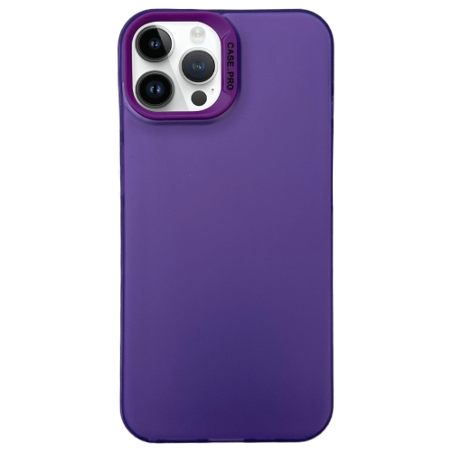 

For iPhone 14 Pro Max Semi Transparent Frosted PC Phone Case(Purple)