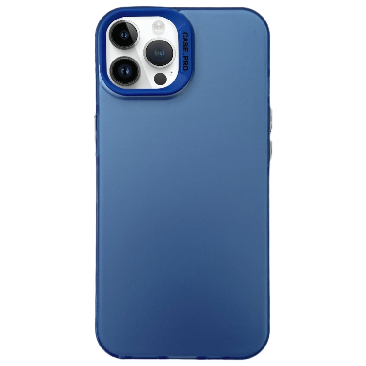 

For iPhone 13 Pro Semi Transparent Frosted PC Phone Case(Blue)