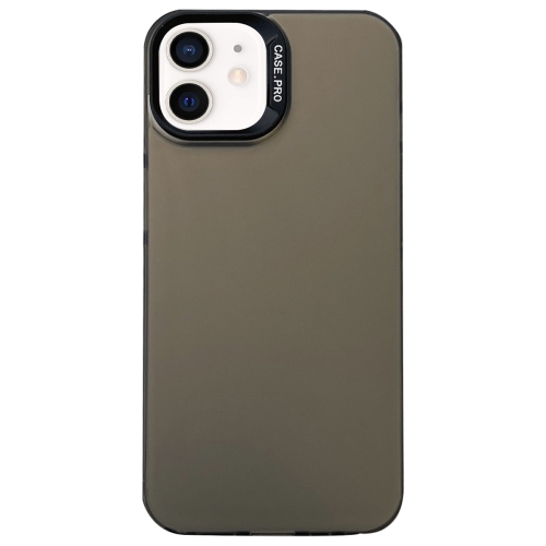 For iPhone 12 Semi Transparent Frosted PC Phone Case(Brown)