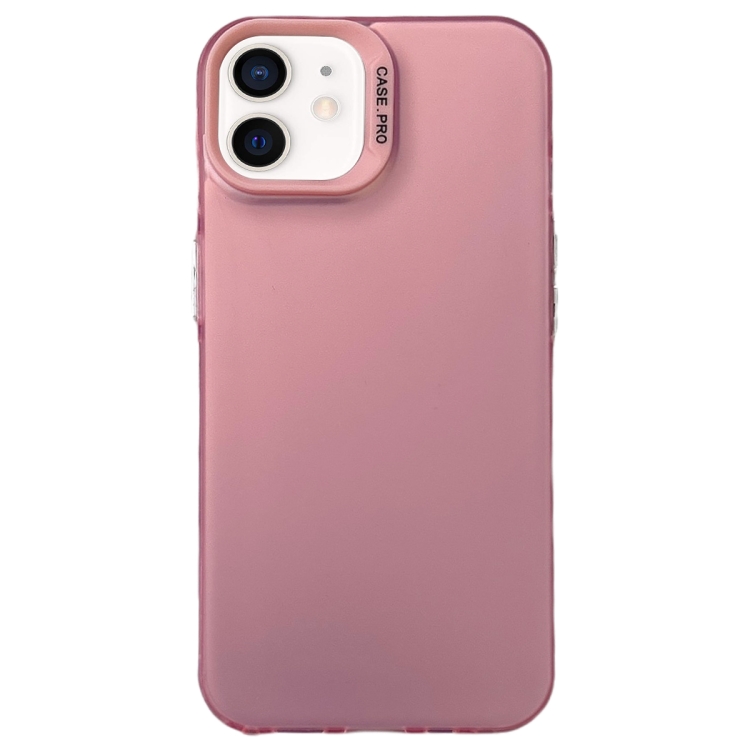 

For iPhone 12 Semi Transparent Frosted PC Phone Case(Pink)