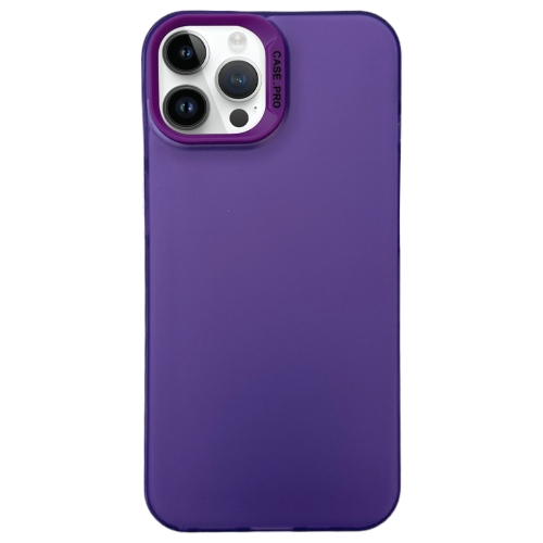 

For iPhone 12 Pro Semi Transparent Frosted PC Phone Case(Purple)